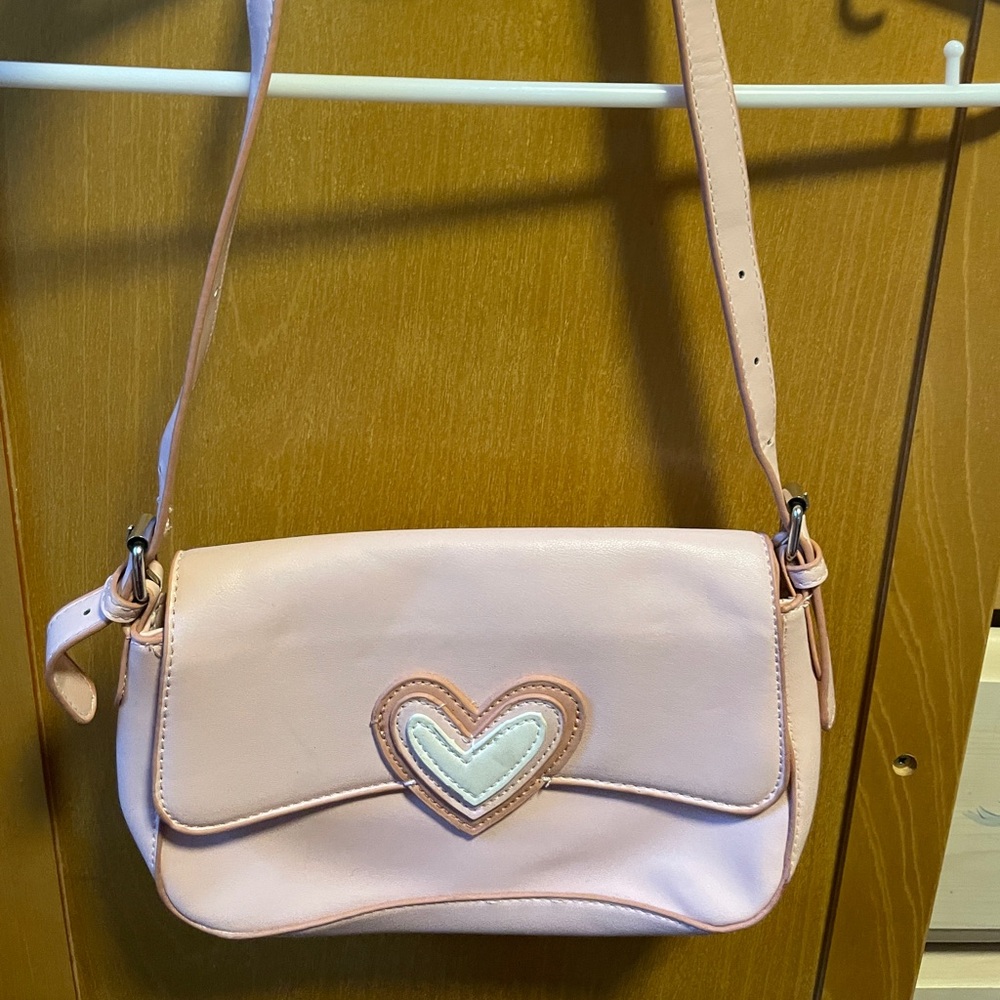 Pink Heart Womens Shoulder Purse
